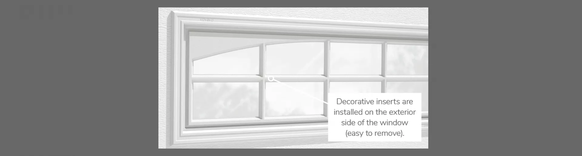 Double Stockton Arch Decorative Insert, 40" x 13"or 41" x 16", available for door R-16, 3 layers - Polystyrene,  2 layers - Polystyrene and Non-insulated